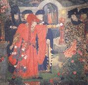 Henry Arthur Payne Plucking the Red and White Roses in the Old Temple Gardens Germany oil painting artist